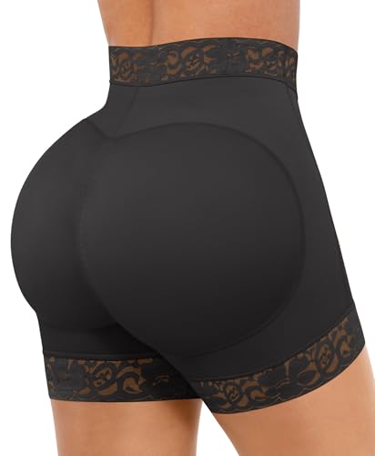 FeelinGirl Body Shaper for Women Butt Lifter Panties Hip Enhancer Shapewear Shorts Black L