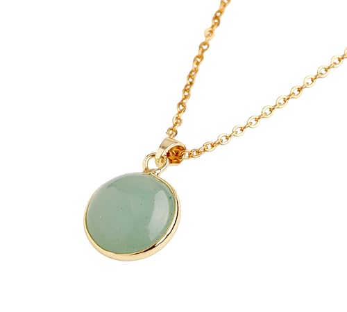 Jade Pendant Necklace for Women Real Green Jade Pendant with 14K Gold-Filled Chain Gift for Graduation Back to School and Teachers Anniversary Gift (Light Green)