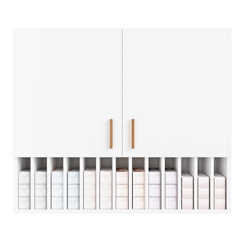 Hair Color Organizer Rack, Salon Hair Color Tube Storage Cabinet with Adjustable Shelves, Wall Mounted Salon Barber Station for Barbershop Beauty Spa, White