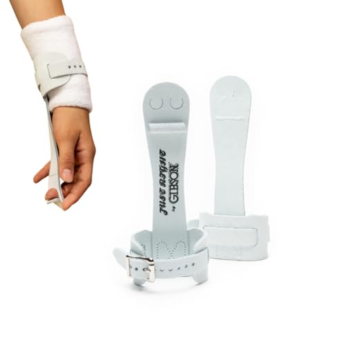 Gibson Athletic Single Buckle Just Right Uneven Bar Grips, Gymnastics, Girls, White, GR-3710B, Medium