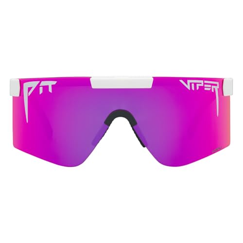 Pit Viper The Original 2.0 Sunglasses (White with HDPV Polarized Pink Lens, Wide)