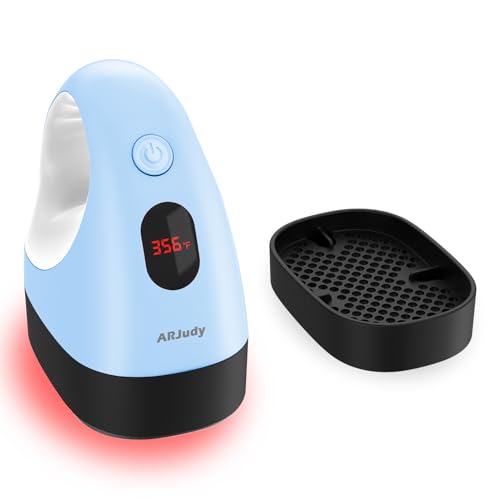 ARJudy Mini Heat Press Machine, Mini Heat Transfer Iron, 3 Settings Levels & Visible Temp, Portable Press Easy for Crafts, T-Shirt, Hats, Shoes, Bags, Cap and Small Vinyl Projects(Blue)