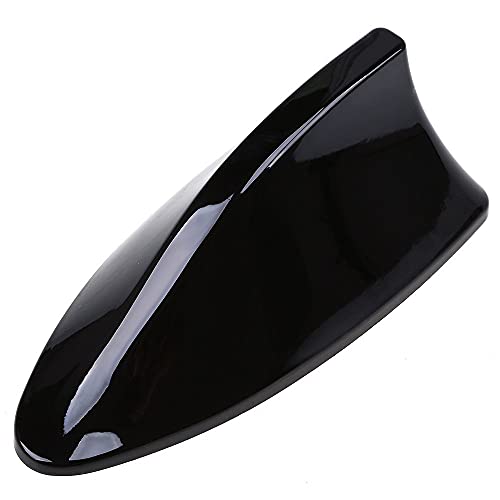 Possbay Shark Fin Antenna Car AM FM Signal Connection Roof Aerial with Adhesive Universal Fit for SUV Seden Black