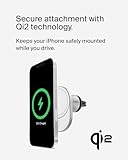 Belkin Wireless Car Charger 15W - MagSafe-Compatible Magnetic Charger - Qi2-Certified Wireless Charger, Magnetic Car Vent Phone Mount for iPhone 16, 15, 14, 13, 12, & Samsung Galaxy S25 Series - Gray