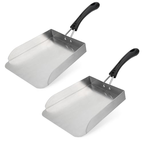 Stanbroil 2 Pack Smash Burger Spatula, Stainless Steel Griddle Food Mover, Large Griddle Scraper Food Shovel - Stir Fry Spatula, Fried Food Scoop, Hibachi Tools