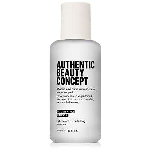 Authentic Beauty Concept Nourishing Hair Oil | Smooths Frizz & Seals Split Ends | Enhances Shine | All Hair Types | Vegan & Cruelty-free | Silicone-free | 3.38 fl. oz.