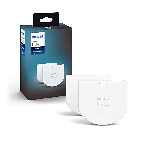 Philips Hue Wall Switch Module, White - 2 Pack - Indoor - Keeps Hue Smart Lights Reachable When Switch is Off - Requires Hue Lights and Hue Bridge