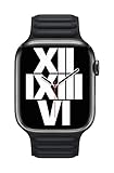 Apple Watch Band - Leather Link - (45mm) - Midnight - Medium/Large