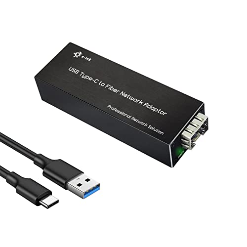 Throncom USB3.0 Type C to Fiber Network Adaptor 100/1000base-X USB to Open SFP Gigabit Network Card Compatible Windows Server/Windows/Linux Compact NIC Network Adapter