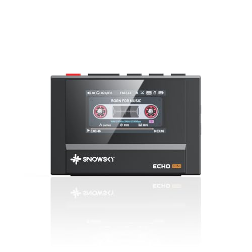 SnowSky/FiiO Echo MINI HiFi Bluetooth MP3 Player, 15Hours Playback, Independent Volume Control with 3.5mm/4.4mm Headphones Outputs (Black)