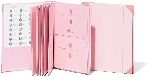 Savor | 2025 Edition The Folio™ Document Organizer | Custom Dyed Cloth-Bound Expanding File for Important Papers, Passports, Birth Certificates & More | Ideal for Home Organization & Graduation Gift