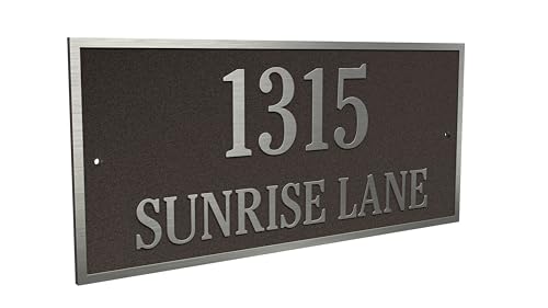 Personalized Aluminum Rectangle Address Plaque – Custom House Number Sign for Outdoor Use – Weatherproof Metal Address Sign