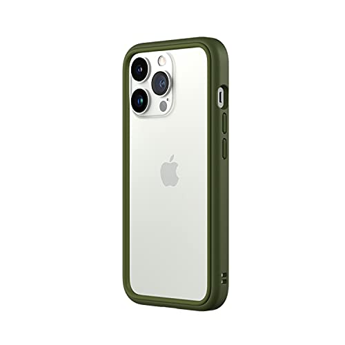 RhinoShield Bumper Case Compatible with [iPhone 13/13 Pro] | CrashGuard NX - Shock Absorbent Slim Design Protective Cover 3.5M / 11ft Drop Protection - Camo Green