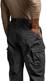 CQR Men's Tactical Pants, Water Resistant Ripstop Cargo Pants, Lightweight EDC Work Hiking Pants, Outdoor Apparel, Raider Mag Pocket Black, 32W x 32L