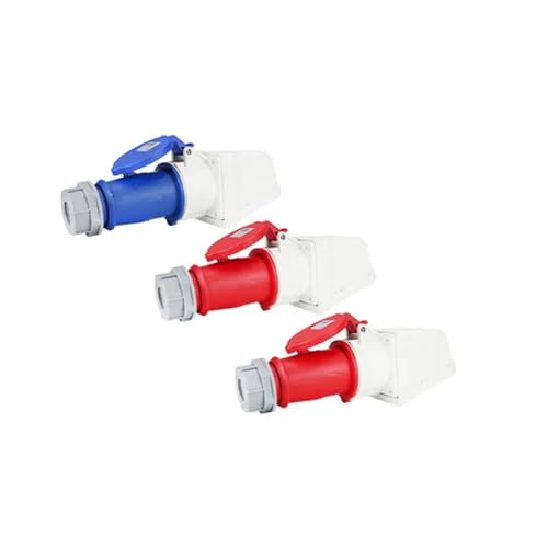 ZDIEVYPP 1pcs Industrial Plug Socket 16A/32A 3P 4P 5P Waterproof Connection Wall-Mounted Socket(32A,2PCS_Coupler)