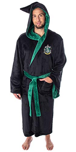 Harry Potter Adult Fleece Plush Hooded Robe - (Slytherin, One Size)