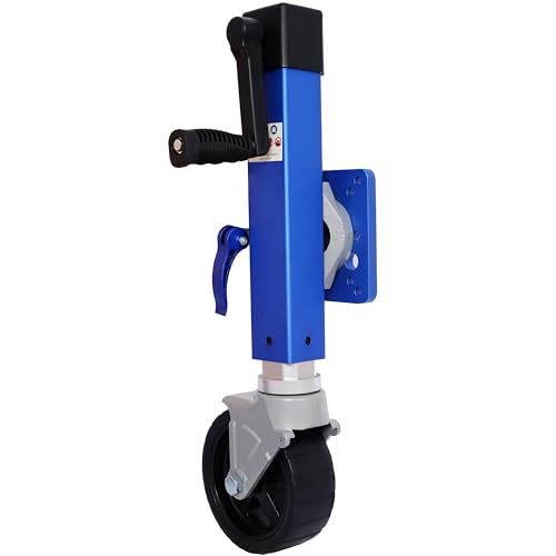 1800 Lbs Heavy Duty Aluminum Trailer Jack, Swivel Boat Jack with Wheel, 10" Lift, 3 X 5inch Tongues, Corrosion-Resistant Design, for Rv, Boat, Horse, Utility Trailer (Blue)