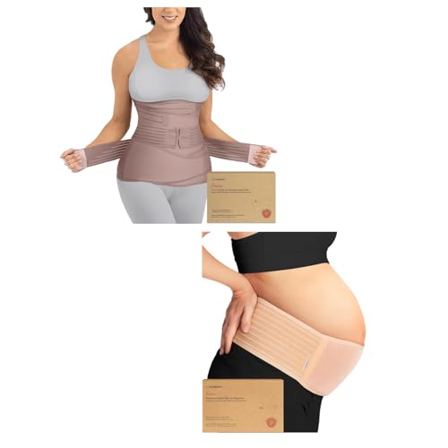 KeaBabies 3 in 1 Postpartum Belly Support Recovery Wrap and Maternity Belly Band for Pregnancy - Postpartum Belly Band - Soft & Breathable Pregnancy Belly Support Belt