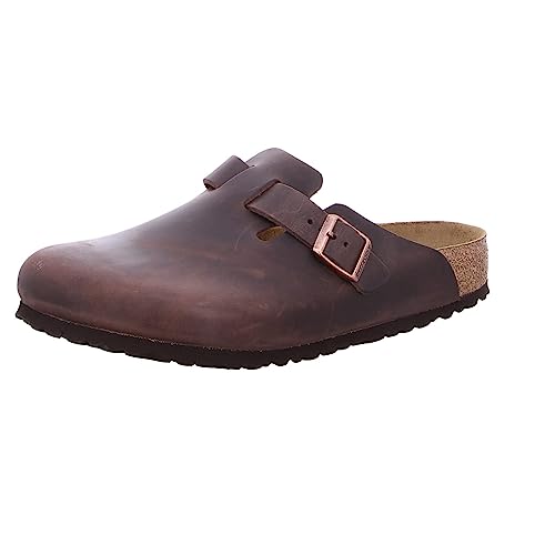 Birkenstock Unisex Boston Soft Footbed Clog, Habana Oiled Leather, EU 39 8-8.5 Women/ 6-6.5 Men