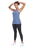 TELALEO 5 Pack Workout Tank Tops for Women, Athletic Racerback Sports Tank Top, Loose Sleeveless Dry Fit Shirts Black/Grey/White/Green/Blue M