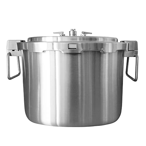 Buffalo 37 Quart Stainless Steel Pressure Cooker Extra Large Canning Pot with Rack and Lid for Commercial Use - Easy to Clean Stove Top Pressure Canner, Can Cooker - Safety Goods Certificate QCP435