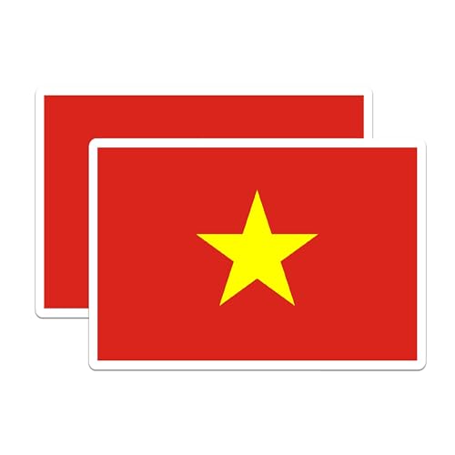 (2 Pack) Vietnam World Flag Magnets - Pride - 5 Inches On Longest Side - Premium Magnet - Choose from Over 200 Countries - for Cars, Refrigerators, Toolboxes, Lockers - Made in USA - MAG1013