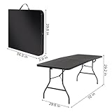 COSCO Molded Folding Banquet Table w/Handle, 6ft, Black