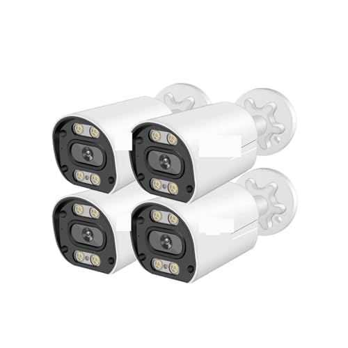 FJZKTEG 4PCS/LOT Bullet Camera 4K 8MP 5MP 4MP 3MP Built-in Microphone POE IP Camera Outdoor Video Surveillance CCTV Security(3.6mm,4PCS 3MP)