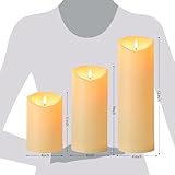 12"X4" Outdoor Flameless Candles, Large Battery Operated Candles with Remote, Waterproof LED Flickering Fake Electric Pillar Candles with Timer for Porch Lanterns Bathroom Patio Decor, Set of 2