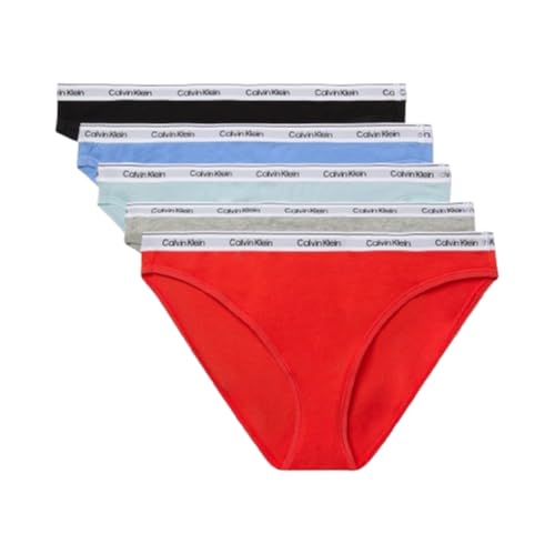 Calvin Klein Modern Logo Cotton Stretch Bikini Panties, 5 Pack