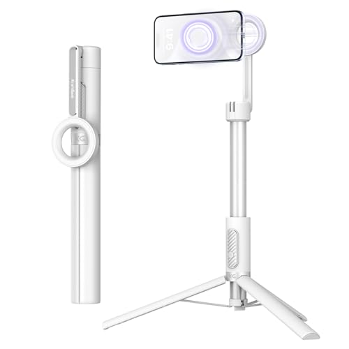 KraftGeek Magnetic Selfie Stick Tripod for iPhone, 64” Phone Tripod for Magsafe, Travel Phone Stand with Remote for iPhone 16 Pro Max