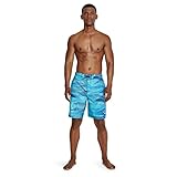 Speedo Men's Standard Swim Trunk Knee Length Boardshort Bondi Printed, 20" Slice Blue Atoll, Large