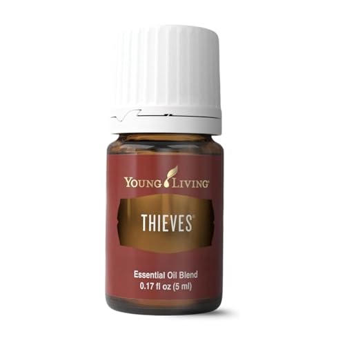 Young Living Thieves Essential Oil Blend | 5 ml | Lemon, Clove, Eucalyptus, Cinnamon Bark, Rosemary | Versatile for Diffusers, Topical Application, Freshening Spaces, Daily Wellness, and Home Care