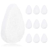 10 Pack Facial Sponge for Daily Deep Cleansing - Regular Buff Style Exfoliating Pads for Removing Dead Skin, Dirt & Makeup - Normal to Oily - Made in The USA - Reusable Puf - White