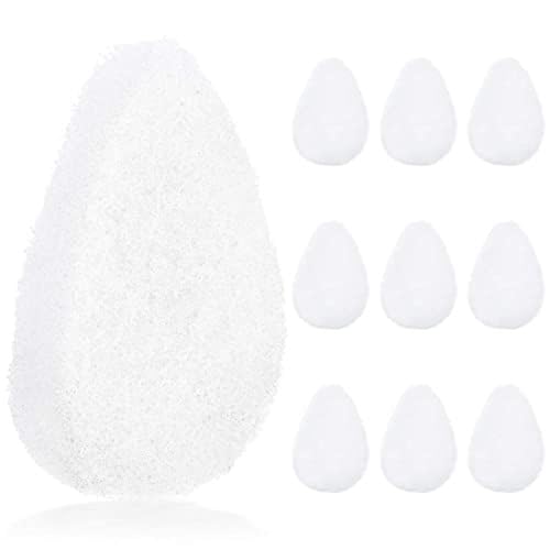 IMPRESA 10 Pack Facial Sponge for Daily Deep Cleansing - Regular Buff Style Exfoliating Pads for Removing Dead Skin, Dirt & Makeup - Normal to Oily - Made in The USA - Reusable Puf - White