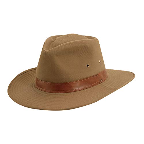 Dorfman Pacific Men's Twill Outback Hat,Bark,Medium