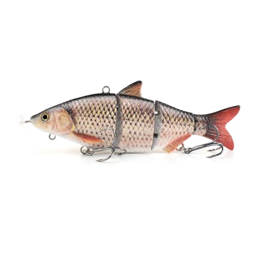 ODS Robotic Fishing Lure Animated Sinking Electric Segmented Bait with Metal Joint for Freshwater and Saltwater (Color 379)