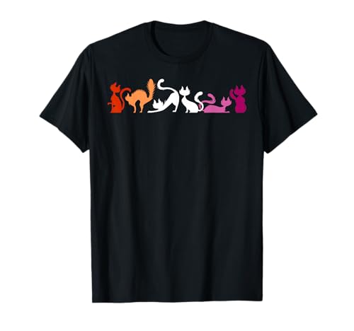 Playful Cats in Lesbian Pride Colors Stretch & Yoga T-Shirt
