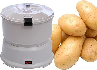 Electric Potato Peeler, 2-in-1 Automatic Potato Peeling Machine, Peeling Potato & Drying Vegetable, One-Button Drive Potato Peeler Spinner for Household Home Kitchen Restaurant Commercial Use