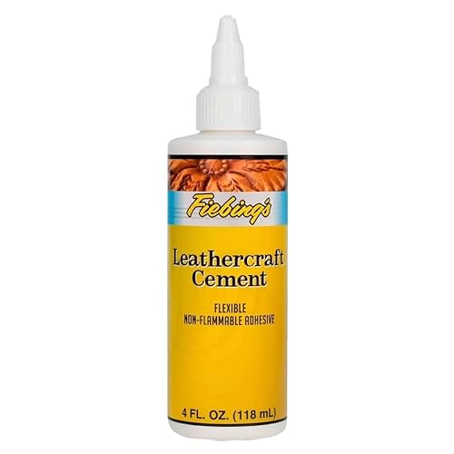 Fiebing's Leathercraft Cement - 4 oz Leather Glue Adhesive - Quick Drying, High Strength, Flexible, Permanent Bonding Leather Repair for Jackets, Shoes, Furniture, Purse - Non-Toxic & Non-Flammable