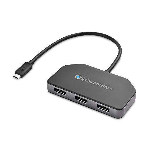 Cable Matters Windows Only Triple Monitor USB C Hub with 3X DisplayPort and 100W Charging - Support up to 8K and 4K 120Hz HDR - Thunderbolt 4, USB4 Compatible for Surface Pro, XPS