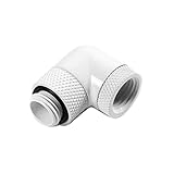 Barrow G1/4" Male to Female Extender Fitting, 90 Degree Dual Rotary, White, 4-pack