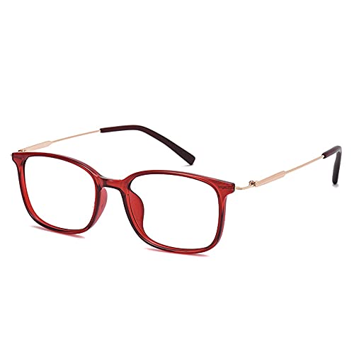 CAOXN Lady TR90 Fashion Reading Glasses Anti-Blue Light Blocking Lens Reader Anti-Fatigue Presbyopia Hyperopia Glasses,Red,+2.50