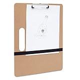 Bright Creations 2 Pack Artist's Drawing Sketch Boards - Art Drawing Boards for Artists with Left Side Handle Holes and Paper Retaining Rubber Bands - Wooden Drawing Clipboards (13x17 Inch)