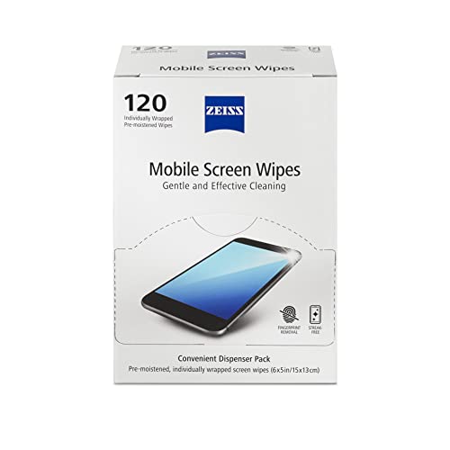 ZEISS Pre-Moistened Wipes, Screen Cleaner, 120 Count