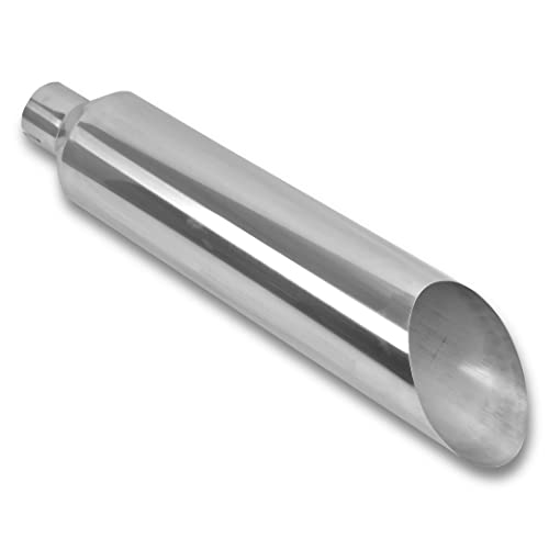 FGJQEFG 4 Inch Inlet 8 Inch Outlet Polished Stainless Steel Miter Cut Diesel Exhaust Stack Diesel Exhaust Tip(Stack Smokers 4" ID Inlet 36" Long)