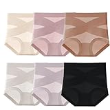 Doveloom Leakproof Tummy Control Panties, Ultimate Comfort Shaping Panties, High Waisted Underwear,Seamless Cotton Briefs(6pcs c,XL)