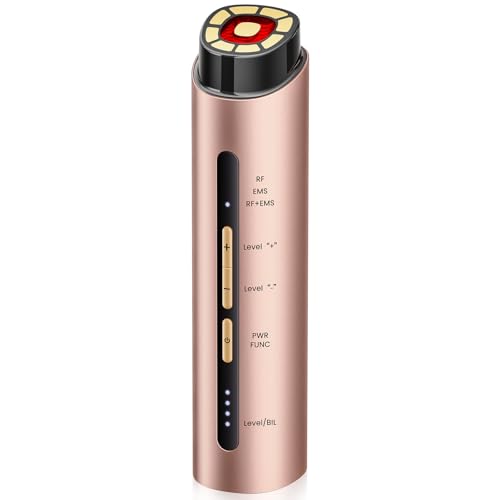 INTEO Microcurrent Facial Device, 3 Modes Red Light Therapy for Face and Neck, Skin Care Facial Massager Perfect Gifts for Women Men(Gold)