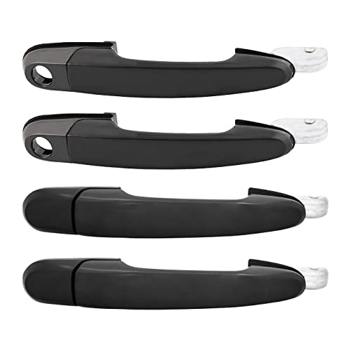 DEAL AUTO ELECTRIC PARTS Black Exterior Door Handle Replacement Kit, 4pcs Left+Right Front+Rear Side, Compatible with 2005-2009 Hyundai Tucson, Replaces 82650-2E000 82660-2E000 83650-2E000 83660-2E000