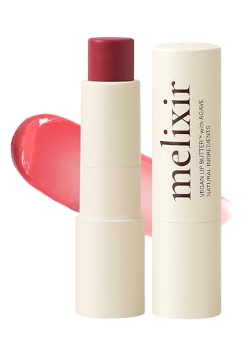 Melixir Vegan Lip Butter #05 Dewy Rose(Tinted) (+14 more colors), Easter Basket Stuffers, Bee Free, Petrolatum Free, Deep Nourishing Plant-Based Vegan Chapstick, Lip Balm for Dry, Cracked and Chapped Lips, Moisturizing Lip Care Spring Gift